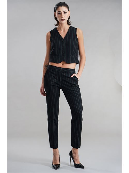 Gilet gessato GM by Gai Mattiolo | GM3576NERO/VERDE